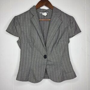 Charlotte Russe USA  Vintage Womens Pinstripe Short Sleeve Blazer Size M Y2K